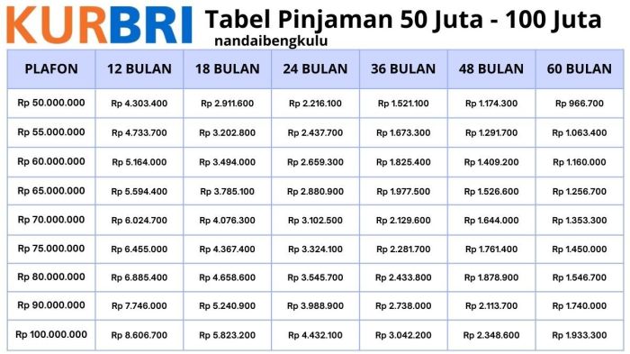 Pinjaman KUR Bank BRI 2024 100 Juta, Rincian Lengkap Tabel Angsuran ... Pinjaman KUR Bank BRI 2024 100 Juta, Rincian Lengkap Tabel Angsuran ...