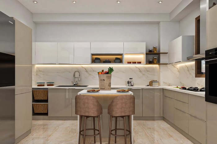 Spacious Kitchen Design With Premium Interiors | Livspace Serai dapur