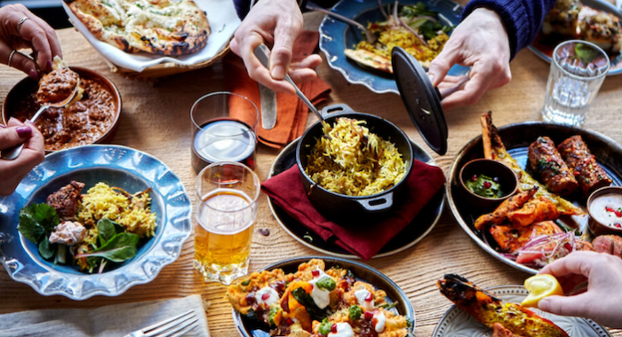 A delicious Indian inspired BBQ feast cooked on a live grill at the ...