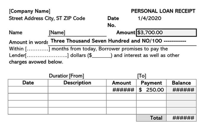 FREE 8+ Loan Receipt Templates Examples In MS Word | PDF