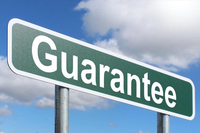 Guarantee - Free of Charge Creative Commons Green Highway sign image Jaminan
