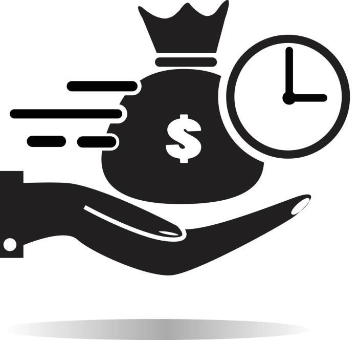 quick and easy loan icon on white background. flat style. fast money ...