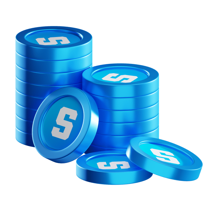 The Sandbox SAND coin stacks cryptocurrency. 3D render illustration ...