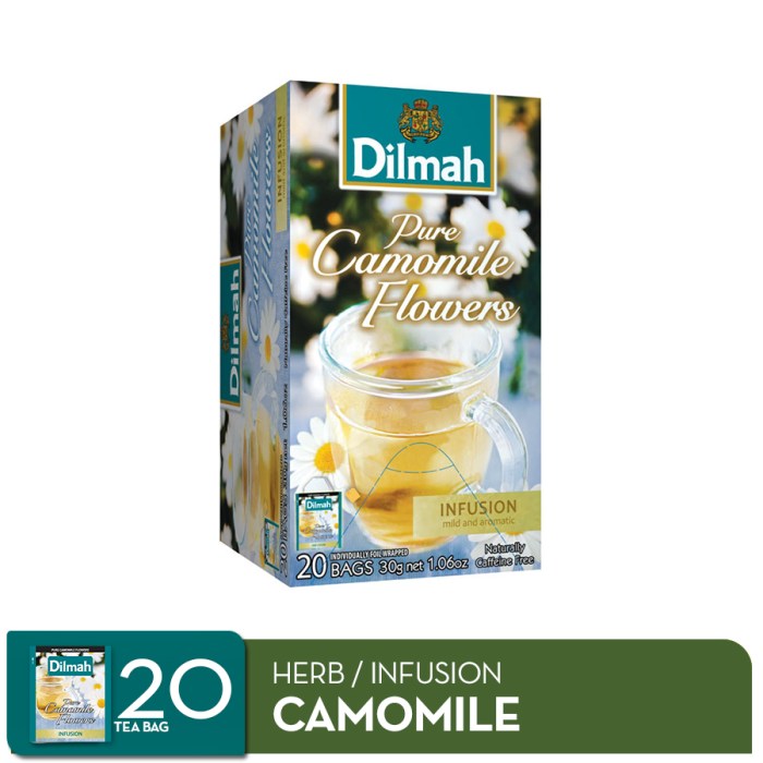 Dilmah Pure Camomile Flower Tea - Teh Celup - Foil Envelope 20sch ... Teh dilmah chamomile