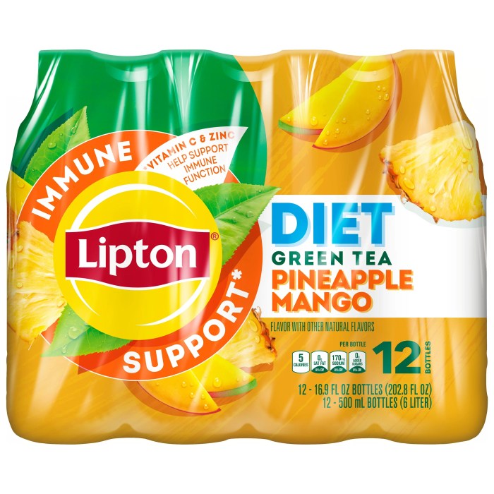 Lipton Immune Support Diet Pineapple Mango Green Tea Iced Tea, Bottled ... Lipton Immune Support Diet Pineapple Mango Green Tea Iced Tea, Bottled ...