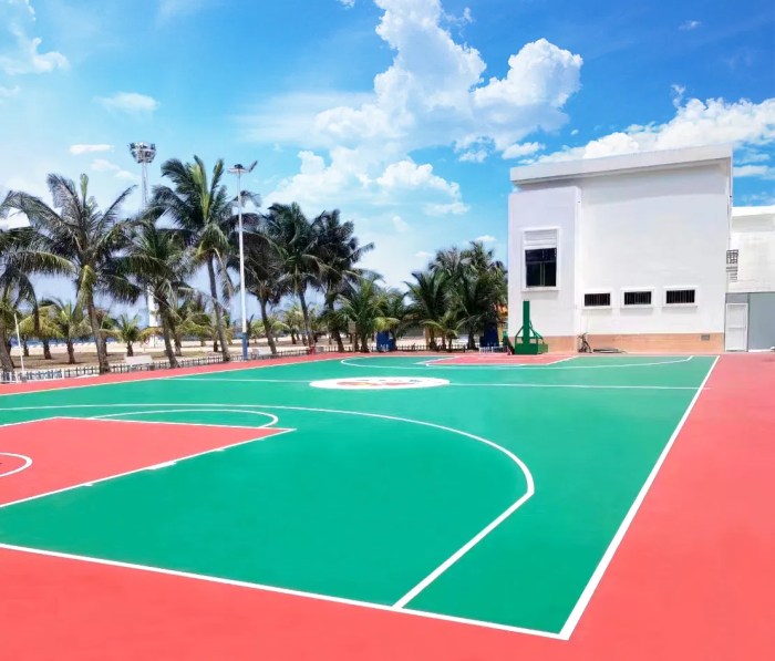 Lantai lapangan basket outdoor tahan cuaca