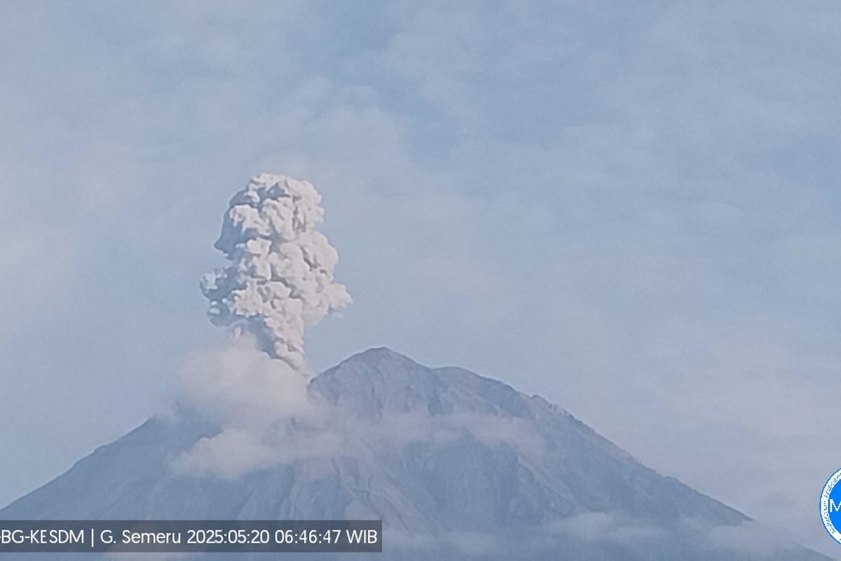 Gunung Semeru Erupsi, Letuskan Abu Vulkanik Setinggi 1.000 Meter