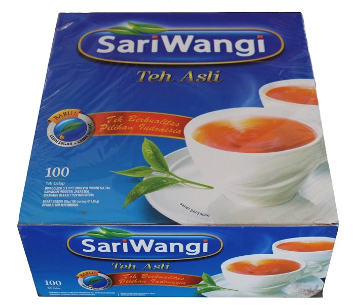 Sariwangi Teh Asli Indonesian Tea 1 Box 100 Teabags Halal | Etsy