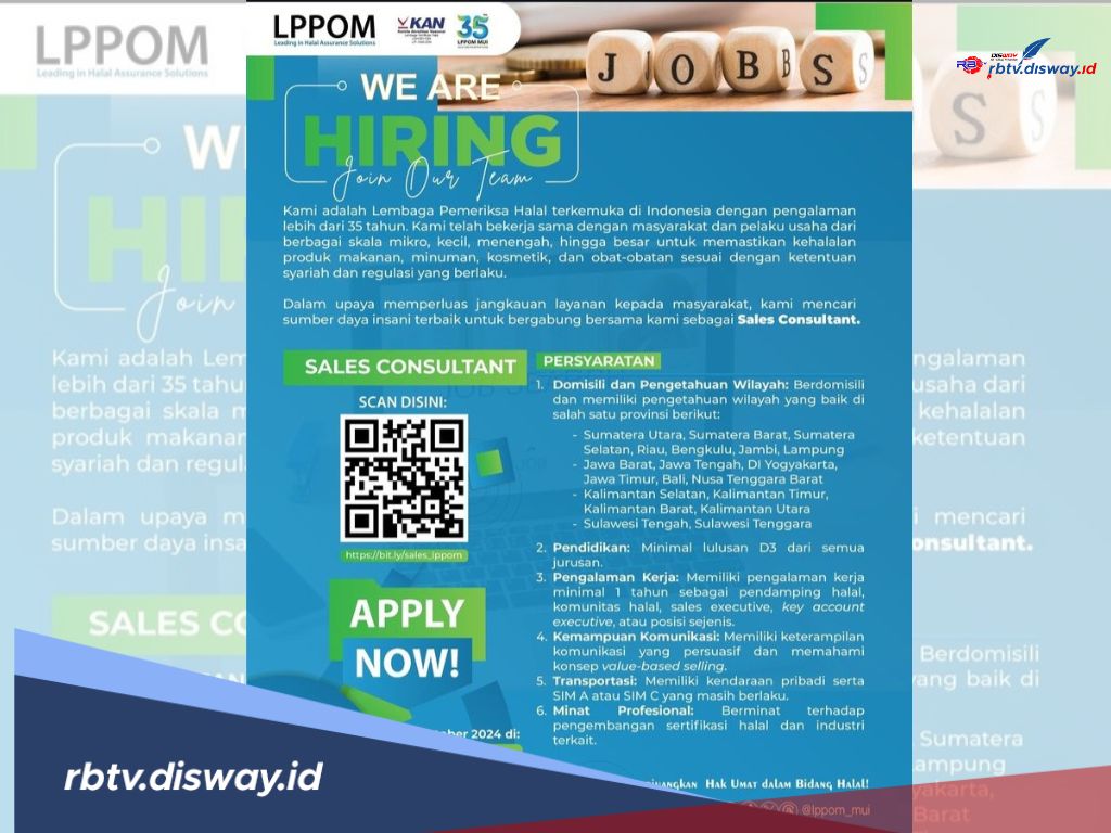 LOKER: LPPOM MUI Buka Lowongan Kerja Terbaru, Periode Juni 2024! LOKER: LPPOM MUI Buka Lowongan Kerja Terbaru, Periode Juni 2024!