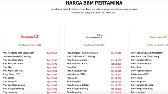 Resmi Naik! Ini Daftar Terbaru Harga BBM Pertamina per 1 Desember, dari Pertalite hingga Pertamax
