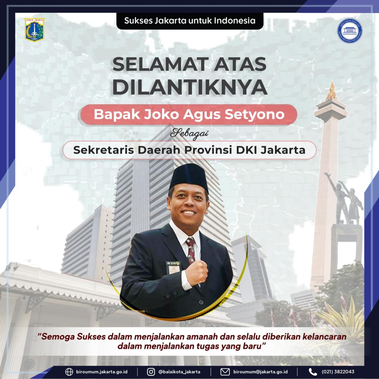 Resmi Dilantik, Sekda DKI Diminta Fokus Tingkatkan Kualitas Hidup Warga Jakarta Resmi Dilantik, Sekda DKI Diminta Fokus Tingkatkan Kualitas Hidup Warga Jakarta